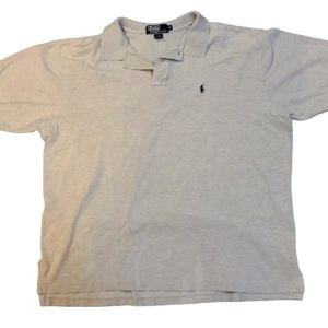 Vintage Polo by Ralph Lauren Men's XL Cotton Gray Collared Short Sleeve Shirt